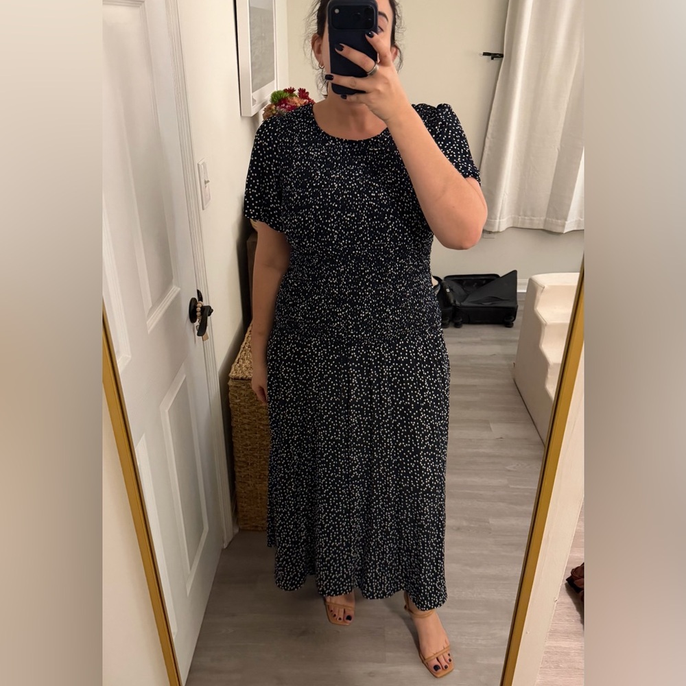 Madewell Black and White Speckled Midi Dress - Picture 8 of 8